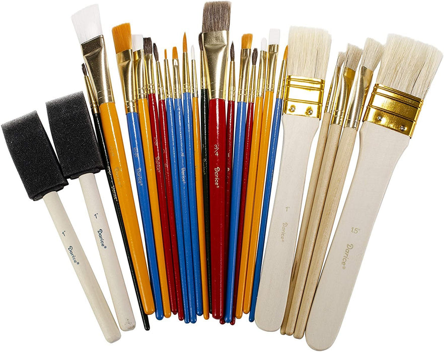 Darice Paintbrush Set: Assorted, 25Piece