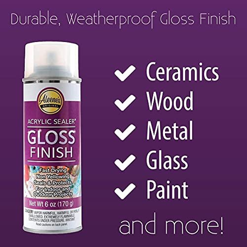 Aleene's Spray Gloss Finish, 6 Oz Acrylic Sealer, Snap and Spray Paint Can Handle Sprayer Tool, Blue Multi-Surface Painters Tape