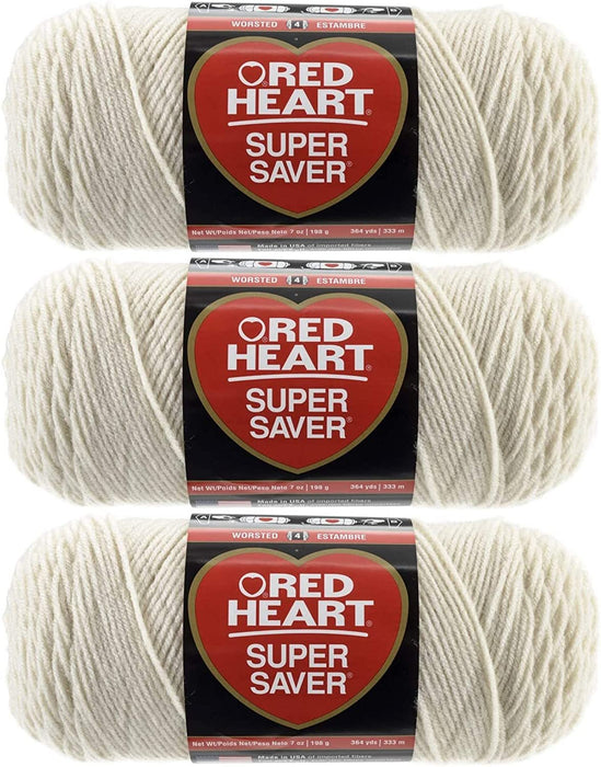 Red Heart Super Saver Yarn White-RDH-E300-311