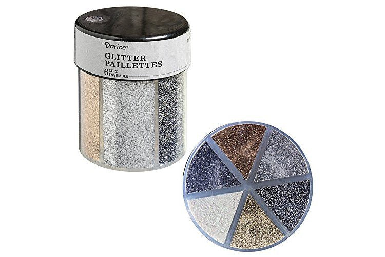 Darice 6-Color Caddy: Metallics Glitter