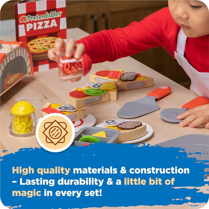 Fat Brain Toys Pretendables Backyard Pizza Oven Set - Pretend Playset with Storage, 3+