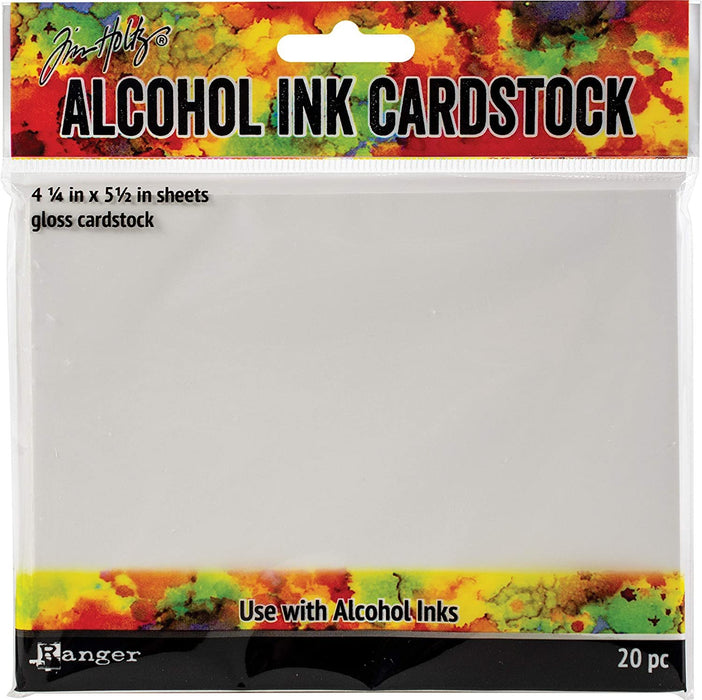 Ranger TAC30027 Alcohol Ink CARDSTOCK Gloss Finish 4.25X5.5IN 20CT 4-1/4 by 5-1/2-Inch Multicolor