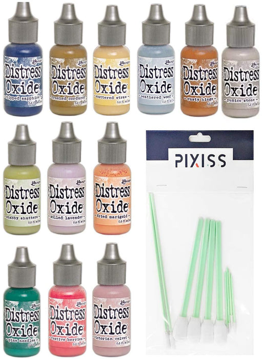 Ranger Tim Holtz Distress Oxide Reinkers Fall 2018 Colors with 10x Pixiss Blending Tools