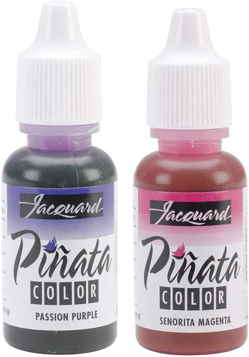 Jacquard Pinata Alcohol Inks Purples Bundle, Senorita Magenta and Passion Purple and 10x Pixiss Ink Blending Tools