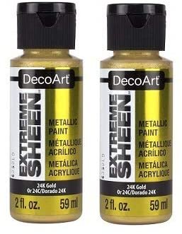 DecoArt 2 Ounce, 24K Gold Extreme Sheen Paint (Тwо Расk)