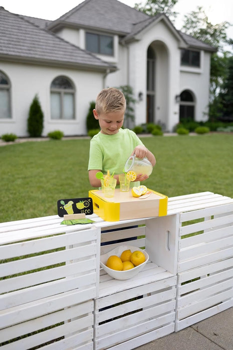 Fat Brain Toys Pretendables Lemonade Time Set - Pretend Playset with Storage, 3+