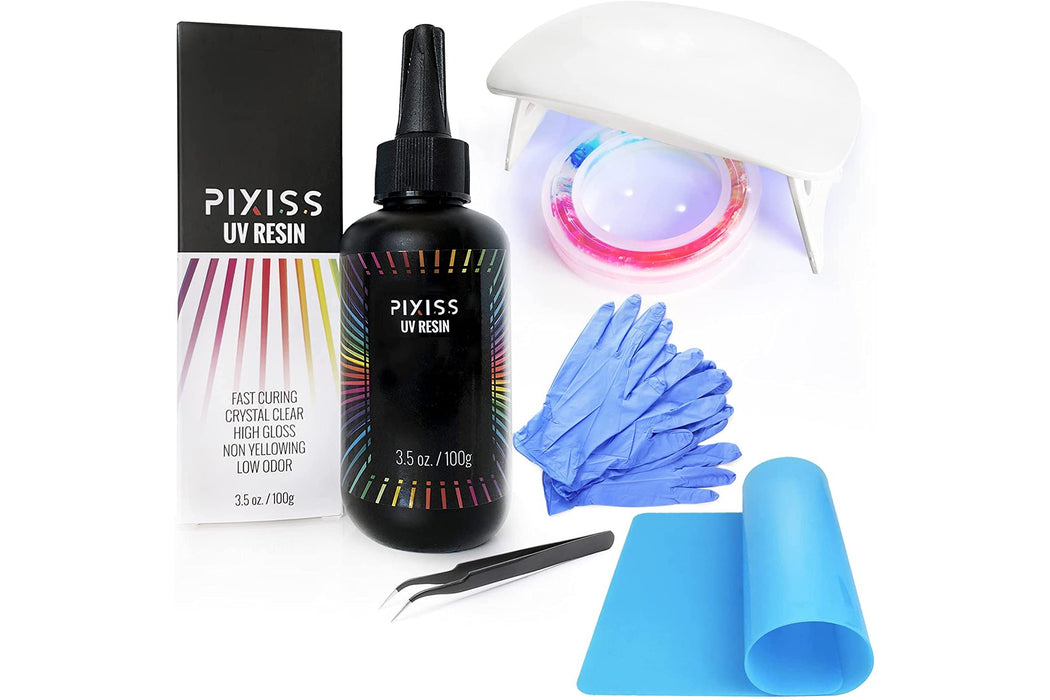 UV Resin and UV Lamp Kit DIY Fast Curing UV Clear Hard Resin for