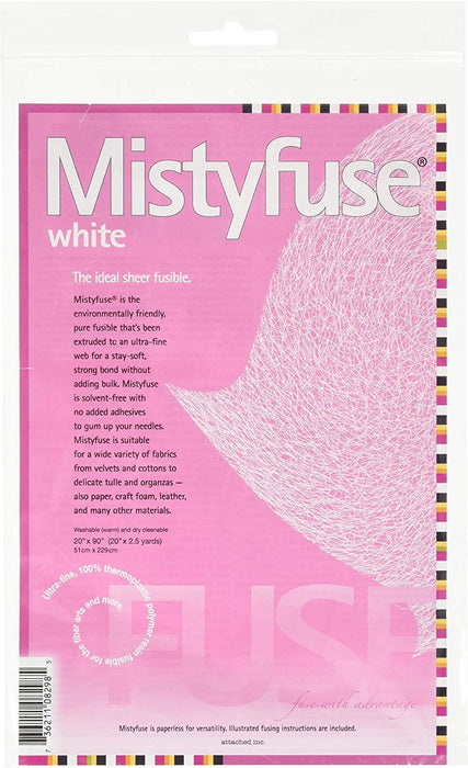 Attached Mistyfuse Sheer Fusible Interfacing, 20" x 90", White (EAWF01)