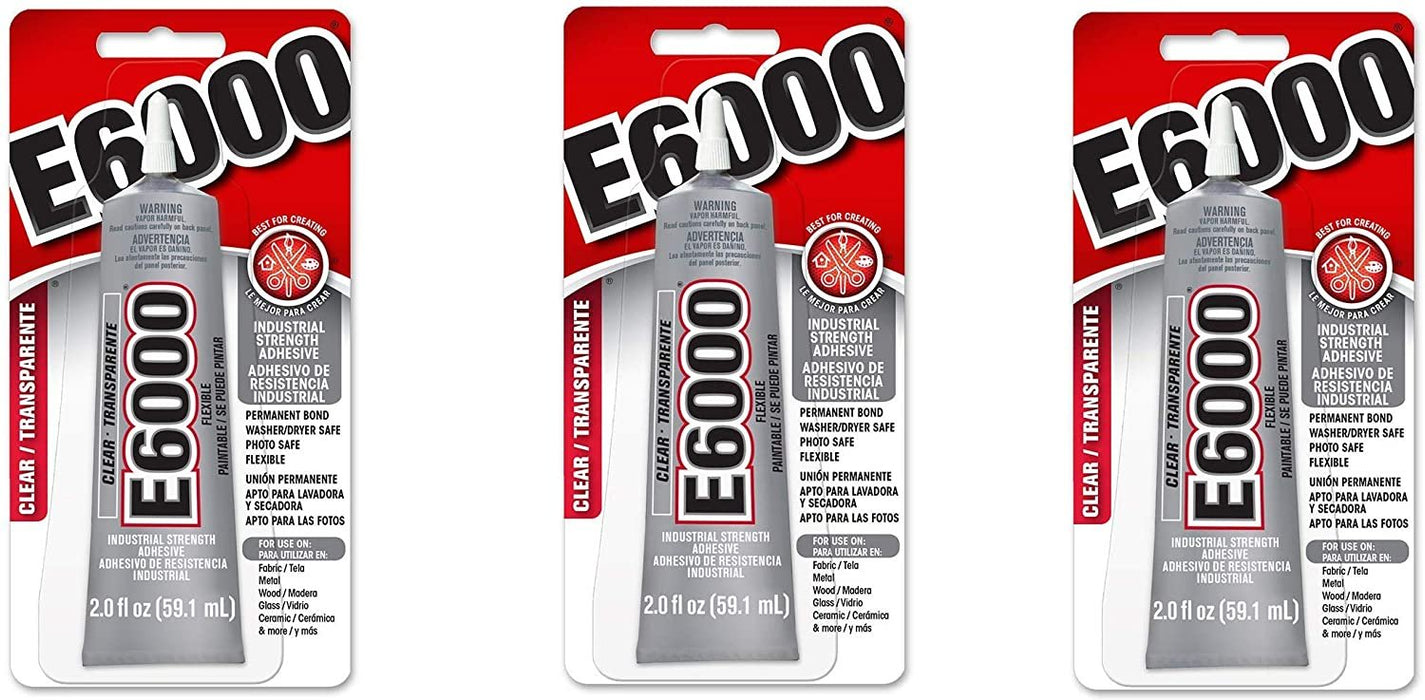 E6000 237032 Craft Adhesive, 2 fl oz Clear, 3 Pack
