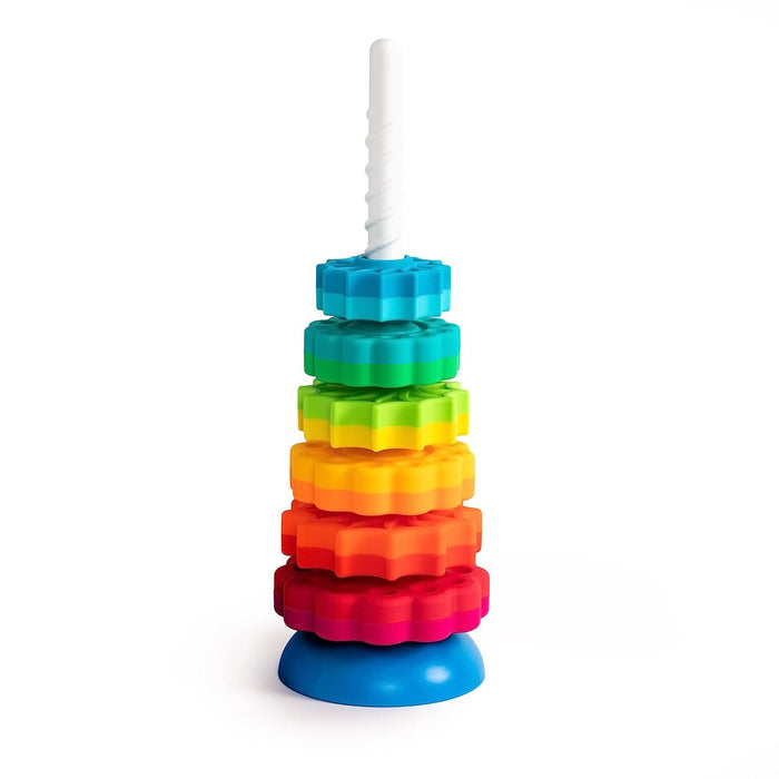 Fat Brain Toys SpinAgain - Corkscrew Stack-and-Sort Toy for Babies & Toddlers