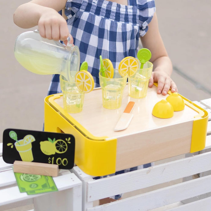 Fat Brain Toys Pretendables Lemonade Time Set - Pretend Playset with Storage, 3+