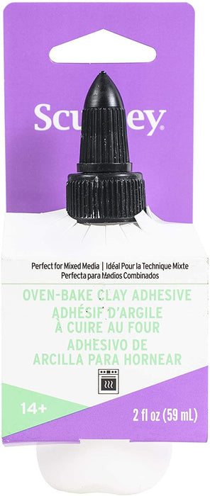 Sculpey Oven Bake Clay Adhesive, Non Toxic, 2 fl oz. bottle with precise flow twist cap. Great for gluing polymer clay to itself and porous surfaces.