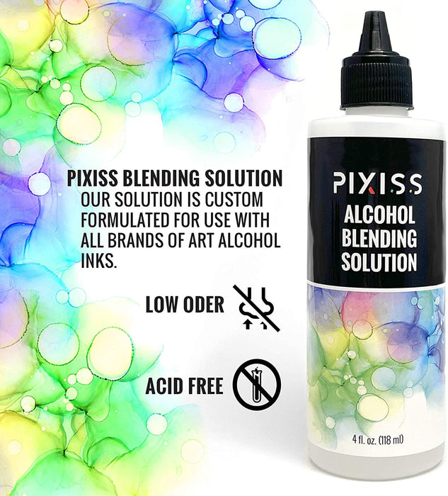 Alcohol Blending Solution for Ink - Large 4oz Ink Blending Solution - Works with All Alcohol Inks - with Applicator Tip, Applicator Bottle and Funnel