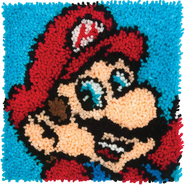 Dimensions Arts and Crafts Super Mario Latch Hook Kit, 12''L x 12''H