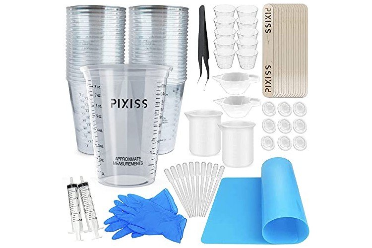 20 8oz Disposable Graduated Clear Plastic Cups for Mixing Paint, Stain,  Epoxy, Resin