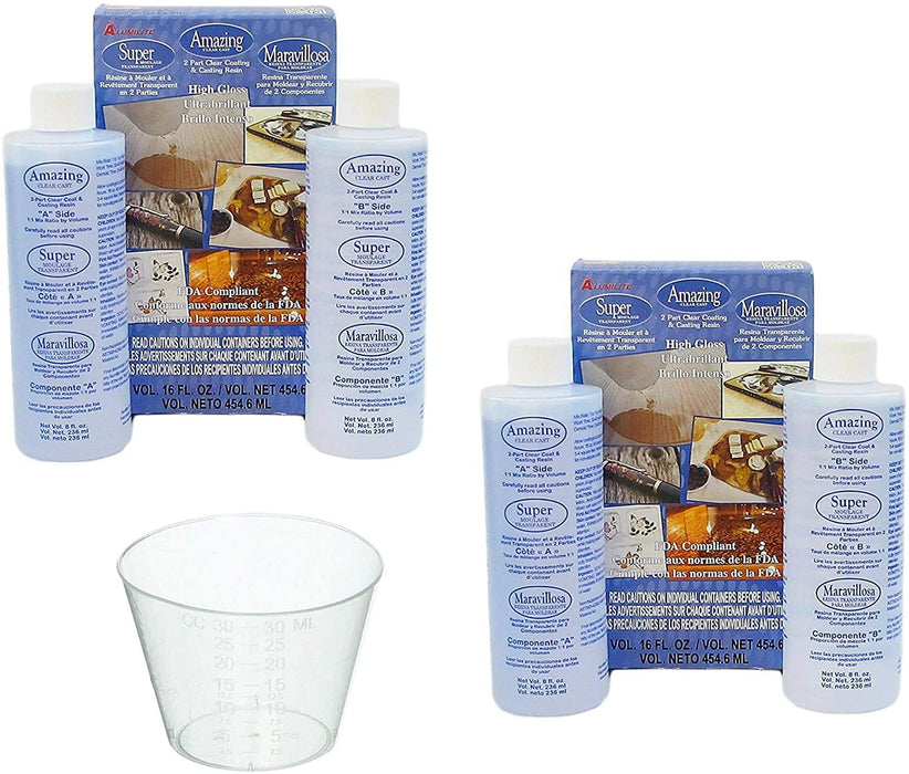 Clear Cast (2 -Pack) with Bonus 10 Disposable 1oz. Medicine Cups Graduated