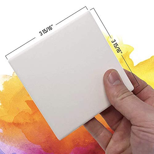 24 Pack Blank Square Ceramic Stone Tile Coasters for Crafts, 4 24-cork  Backing Pads, Alcohol Ink, Decoupage, Mod Podge DIY Coasters 