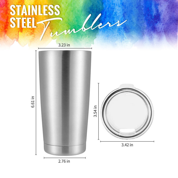 MEWAY 20oz Stainless Steel Tumblers 4 Pack Bulk,Mix Color Vacuum