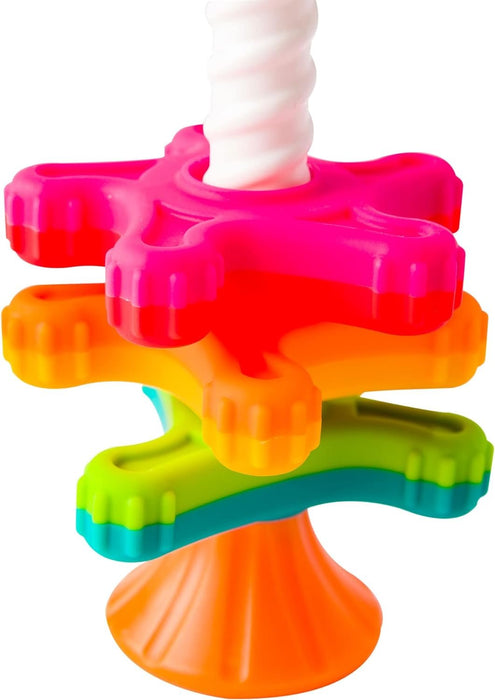 Fat Brain Toys MiniSpinny - Travel-Friendly Spinning, Textured Sensory Baby Toy