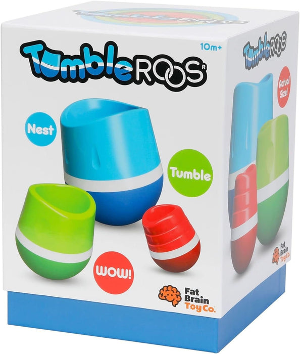 Fat Brain Toys TumbleRoos - Wobbling Fine Motor Stacking Toy for Babies & Toddlers