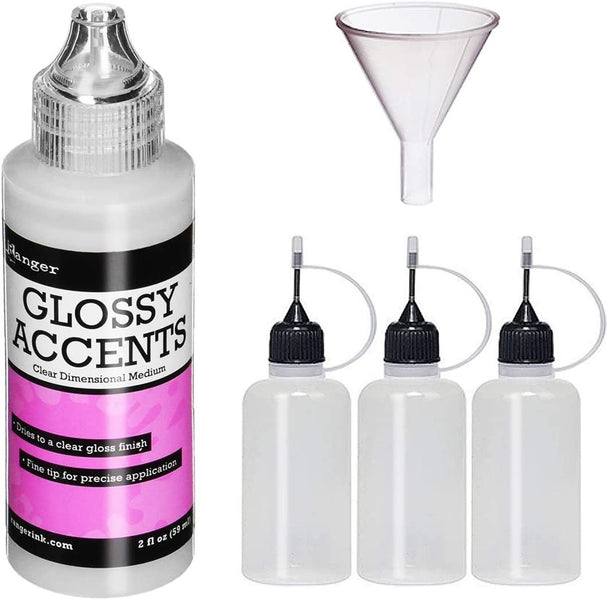 Glossy Accents 2-Ounce, 3 Pixiss 20 Milliliter Applicator and Refill Bottles