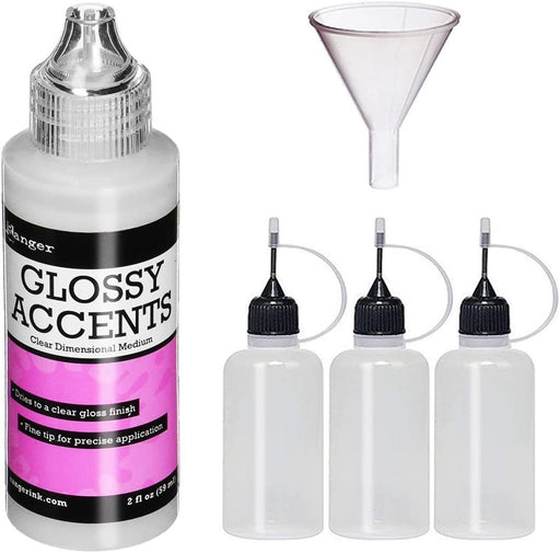 Glossy Accents 2-Ounce, 3 Pixiss 20 Milliliter Applicator and