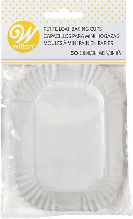Petite Loaf Cups-White 50/Pkg 1.25"X3.25"