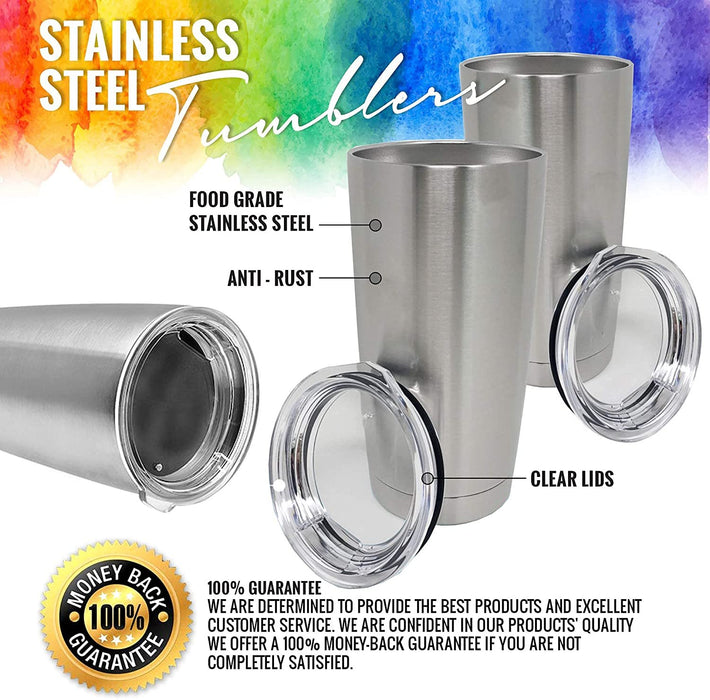 Stainless Steel Tumblers Bulk 20oz Double Wall Vacuum Insulated by Pix —  Grand River Art Supply