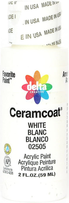 Delta Creative Ceramcoat Acrylic Paint in Assorted Colors (2 oz), 2505, White