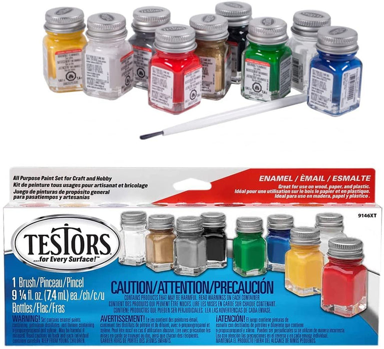 Testors Model Paint Enamel Paint Set 9146XT, Pixiss Model Paint Storage  Case for Testors Paints (Holds 30 Bottles)