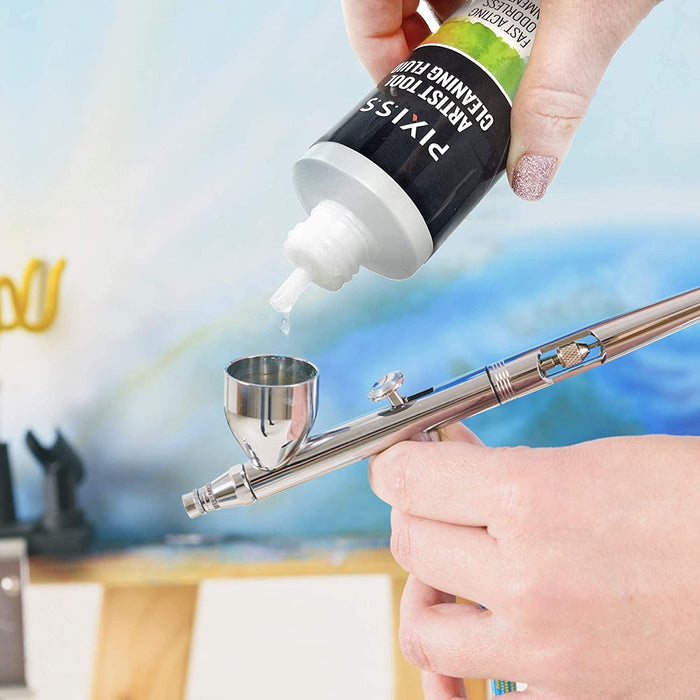 Airbrush Cleaning Pot Spray Gun Cleaner Glass Air Brush Easy
