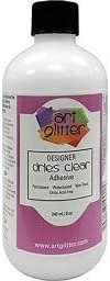 Art Glitter Glue 8 Ounce from Art Institute Glitter, Adhesive Set for Scrapbooking, Jewel Glue, Quilling Glue, Pin Art, Dries Clear, Fine Metal Tip Bottles and Funnel