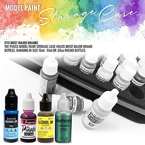  30x Tim Holtz Alcohol Ink .5oz Bottles (Assorted Colors),  Pixiss Alcohol Ink Storage Carrying Case Organizer, Stores 30x 0.5-Ounce  Bottles of Alcohol Ink, Stickles, Glossy Accents or Reinkers, Travel