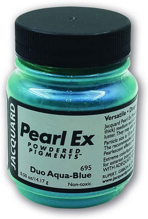 Pearl-Ex Pigment by Jacquard, Creates Metallic or Pearlescent Effect, .5 Ounce Jar, Duo Aqua-Blue