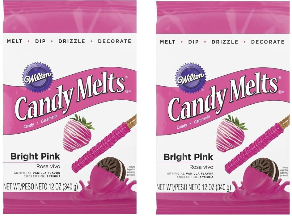 Bundle of Wilton Candy Melts, Red and Pink, 12 Ounces Each