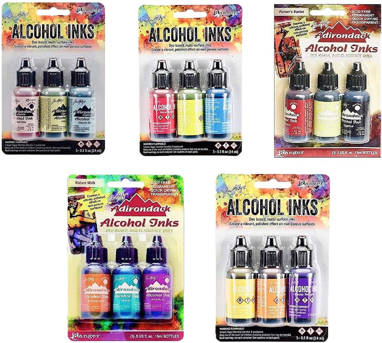 Ranger Tim Holtz Adirondack Alcohol Inks Bundle - Favorite Set Collection - 15 Colors