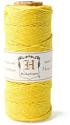 Hemptique 100% Hemp Cord Spool - 62.5 Meter Hemp String - Made with Love - No. 20 ~ 1mm Cord Thread for Jewelry Making, Macrame, Scrapbooking, DIY, & More - Blue