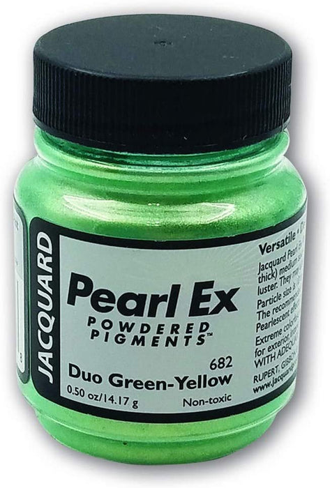 Pearl-Ex Pigment by Jacquard, Creates Metallic or Pearlescent Effect, .5 Ounce Jar, Duo Green-Yellow