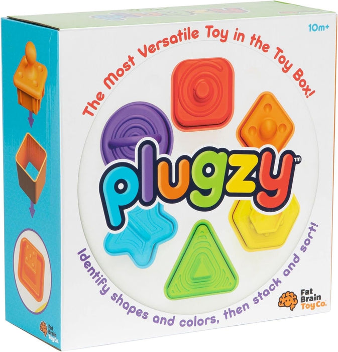 Fat Brain Toys Plugzy - Fine Motor Shape-Learning Sensory Toy, Babies & Toddlers