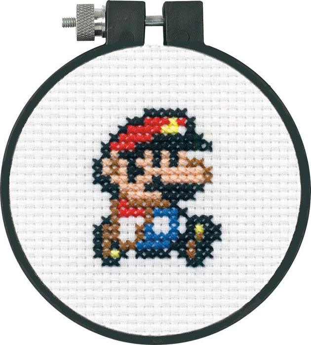 Dimensions 72-75184 Arts and Crafts Super Mario Bros Counted Cross Stitch Kit for Beginners, 11 Count White Aida, 3''D