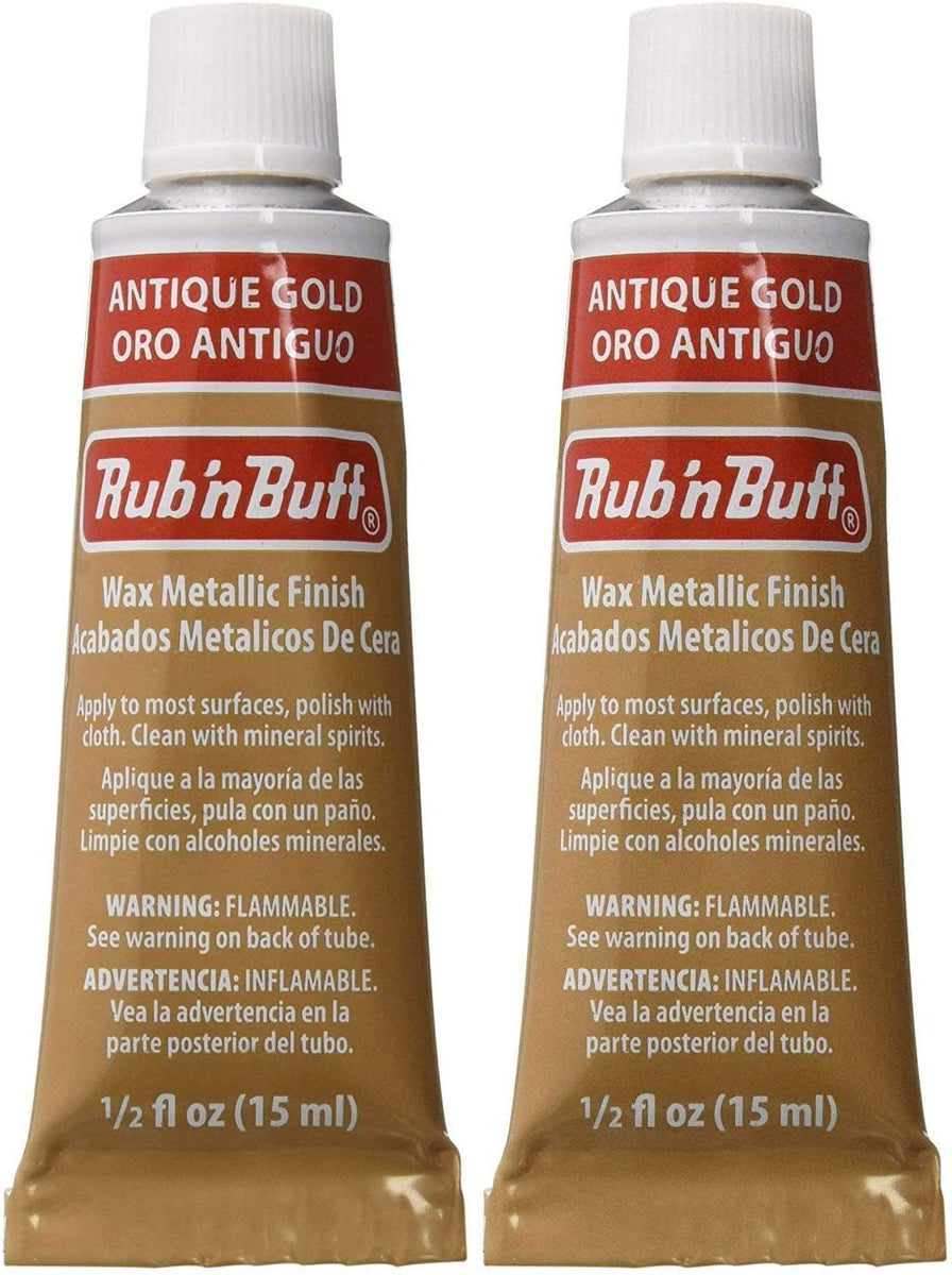 Rub n Buff Wax Metallic Gold Leaf, Rub and Buff Finish, 0.5-Fluid