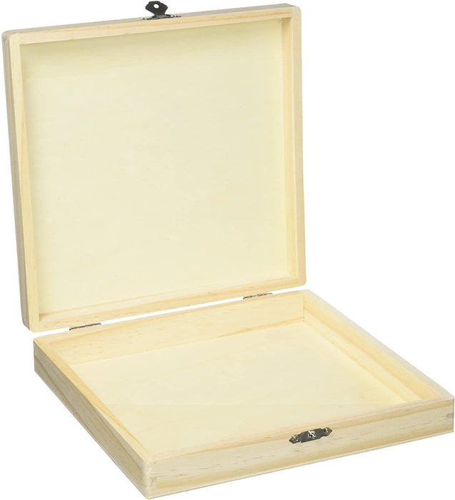 Darice 9180-06 Unfinished Cigar Box, 8.375"x8.125"x1.75", Brown