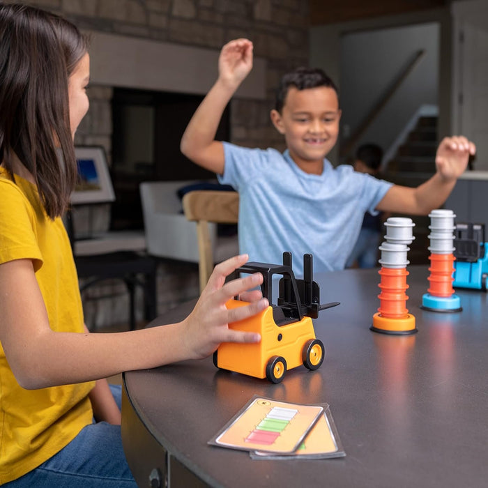 Fat Brain Toys Forklift Frenzy - 2-Player Stack & Matching Skill Game, Ages 8+