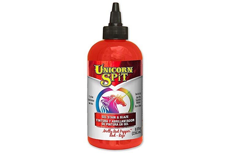 Unicorn SPiT 5771002 Gel Stain and Glaze, Molly Red Pepper 8.0 FL OZ Bottle