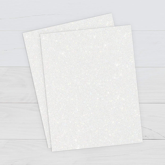 Printworks Printable White Glitter Cardstock, Perfect for Holiday School and Craft Projects, 15 Sheets, 8.5” x 11” (00514)