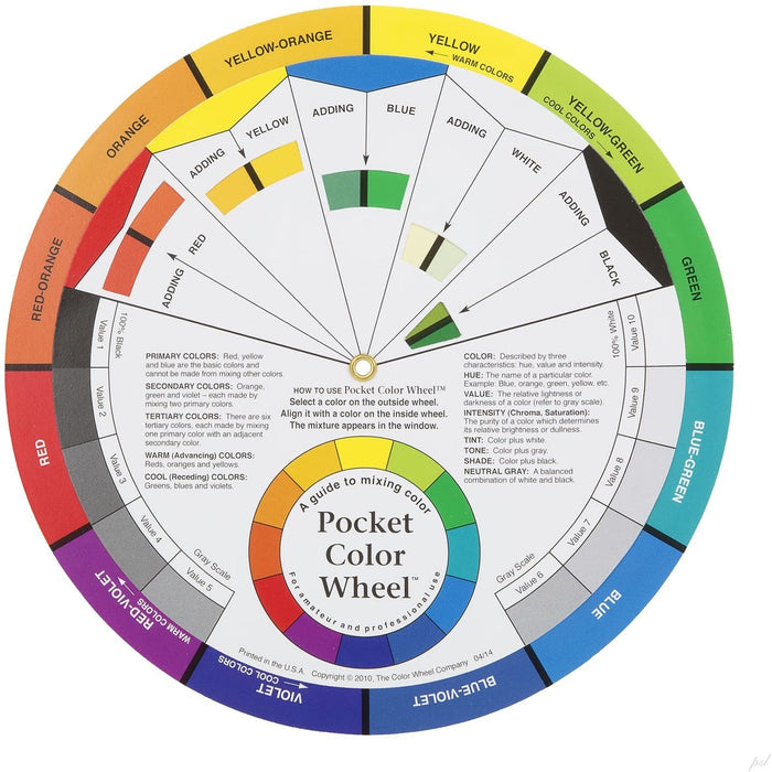 Color Wheel Pocket Guide with Gray Scale Value Finder - for both the amateur and professional artists by ASW