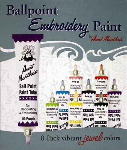 Aunt Martha's Ballpoint 8-Pack Embroidery Paint