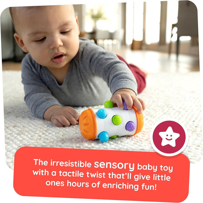 Fat Brain Toys Rolio - Sensory Tummy Time and Rattle Toy for Babies Ages 6 Months+