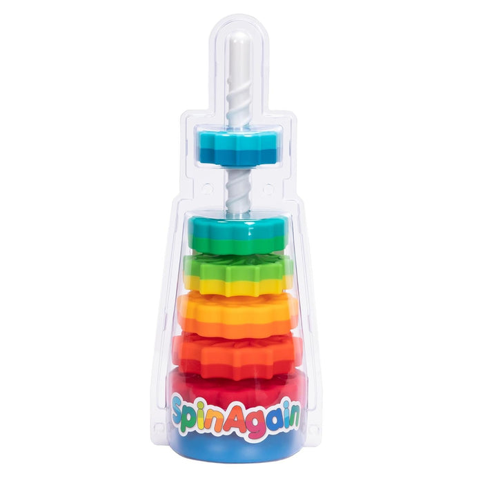 Fat Brain Toys SpinAgain - Corkscrew Stack-and-Sort Toy for Babies & Toddlers