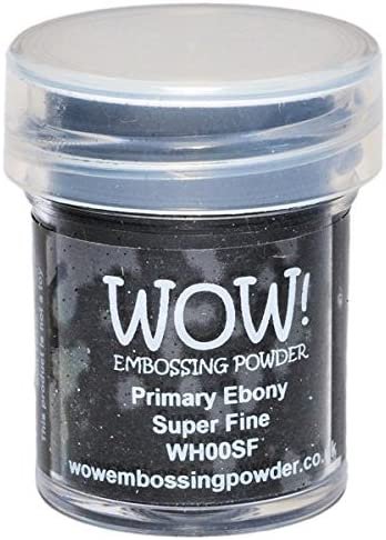 Wow! Embossing Powder Black and White Bundle: Primary Ebony, Opaque Bright White, White Pearl, Clear Gloss, 15ML